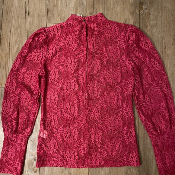 Pink new blouse, beautiful color, lace material 🩷 - Picture 3 of 5